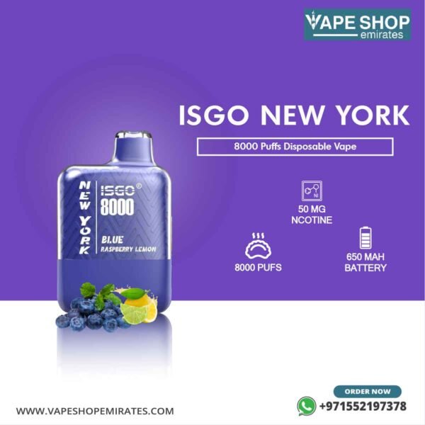 Isgo New York 8000 Puffs Disposable Vape in UAE - Image 5