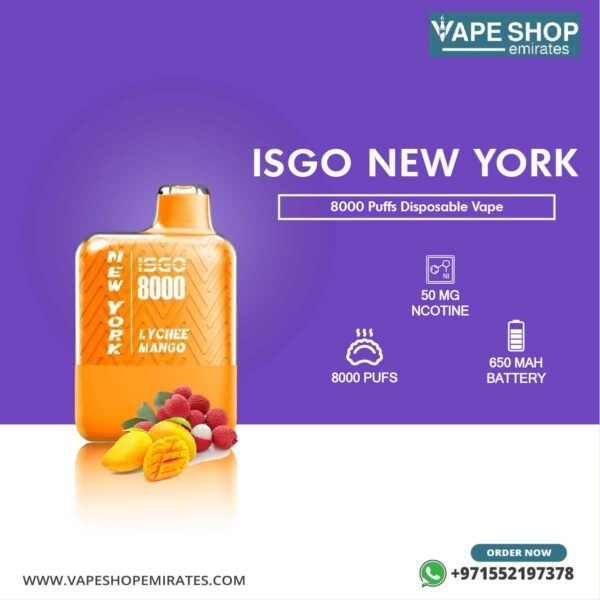 Isgo New York 8000 Puffs Disposable Vape in UAE - Image 3