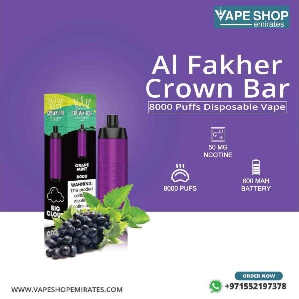 Al Fakher Crown Bar 8000 Puffs Disposable Vape in UAE - Image 7
